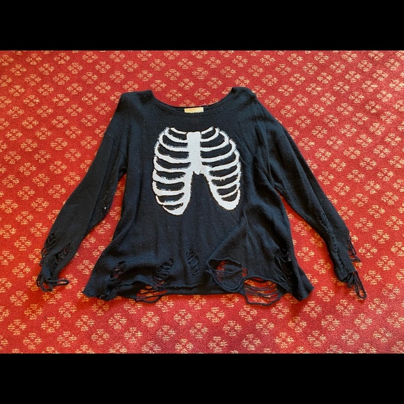 RARE Wildfox Skull Sequin Sweater - Picture 2 of 4